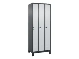 locker,HxBxD 1950x750x500mm,3vak,vak B 250mm,draaigrendel,voeten