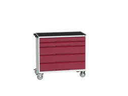 gereedschapswagen 965x1050x600mm antislip blad 5 laden RAL7035+RAL3004