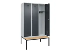 locker met bank,HxBxD 2120x1200x815mm,3vak,vak B 400mm,cilinderslot