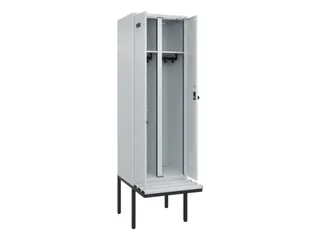 locker met bank,voor scheiding van kleding,HxBxD 2120x600x815mm,2vak - 1