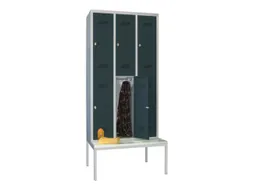 banklocker,dubbeldeks,HxBxD 2150x900x800mm,RAL7035,front RAL7016