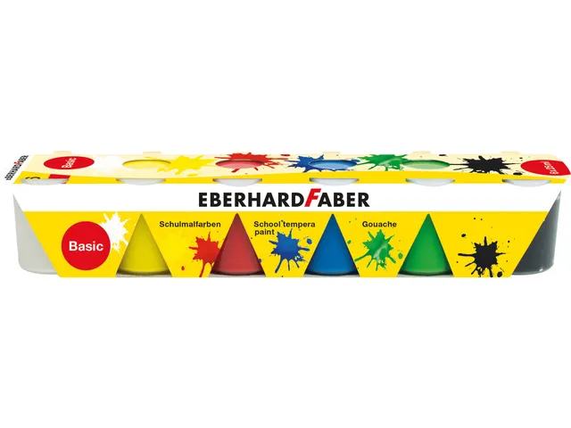 Schoolverf Eberhard Faber tempera 6x25ml Standaard kleuren