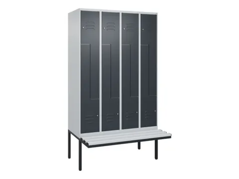 Z-garderobekast,HxBxD 2120x1200x815mm,8vak,vak B 300mm,cil.-slot