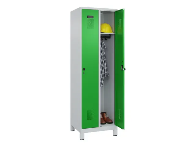 locker,HxBxD 1950x600x500mm,2vak,vak B 300mm,draaigrendel,voeten