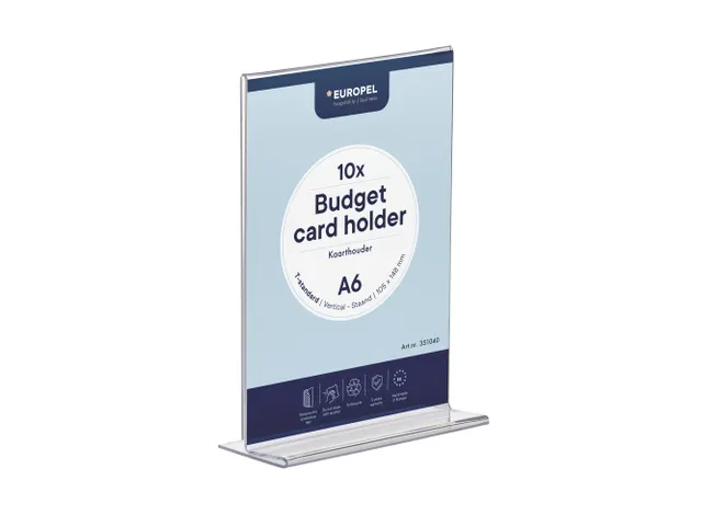 Kaarthouder Europel Budget A6 T-stand staand 10st