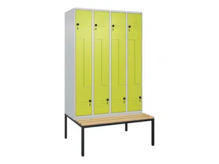 Z-garderobekast,HxBxD 2120x1200x815mm,8vak,vak B 300mm,draaigrendel - 1