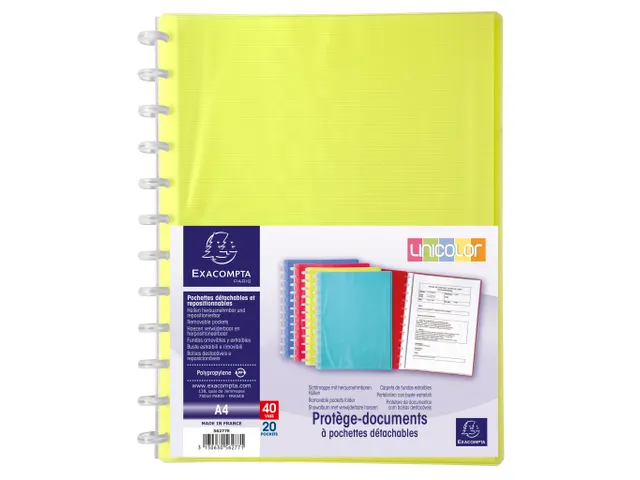 Protège-documents détachable en polypropylène rigide Linicolor 40 v