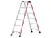 escabeau industriel,double face,2x6marches,Hauteur 0,88m,lisse L 1,53m