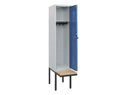 locker met bank,HxBxD 1950x400x815mm,1vak,vak B 400mm,draaigrendel
