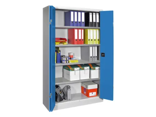 Vouwdeurkast 1950x1200x400mm 4legborden Verzinkt Ral7035 Front Ral5012