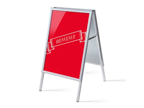 Stoepbord A1 complete set met print "BIENVENUE" Rood