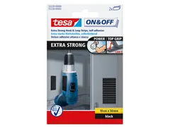 Klittenband tesa On&Off 55228 strips 50x100mm zwart