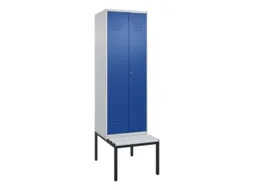 PBM-locker met bank,HxBxD 2120x600x815mm,2vak,vak B 300mm,cil.-slot