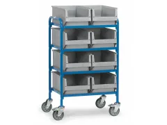 Bijzetwagen Met 8 Magazijnbakken 32931 250kg Hout 630x470mm Ral5007