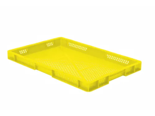 Euronorm-stapelbak 9.5l 50x600x400mm Wanden/bodem Opengewerkt Geel