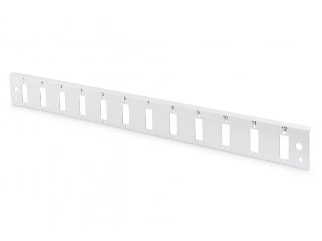 Glasvezel frontpaneel 1U Snelsluiting 12x SC DX verticaal Grijs