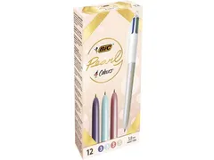 stylo bille 4 couleurs Pearl, boîte de 12 pièces, assorti