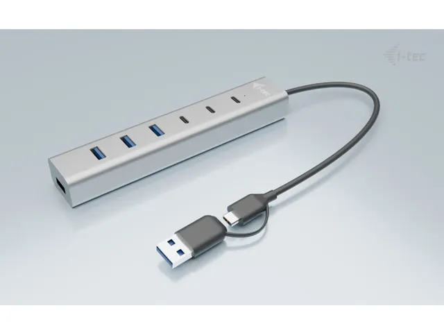 i-tec USB-C/USB-A Charging Metal HUB 7 port 3x USB-C, 4x USB-A