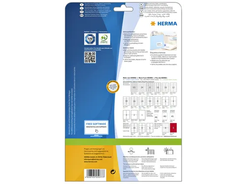 HERMA 5077 Premium Adresetiketten A4 99,1x67,7mm Wit 200 stuks