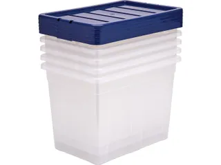 Opbergbox 64 Liter Plastic Transparant Blauw - 2