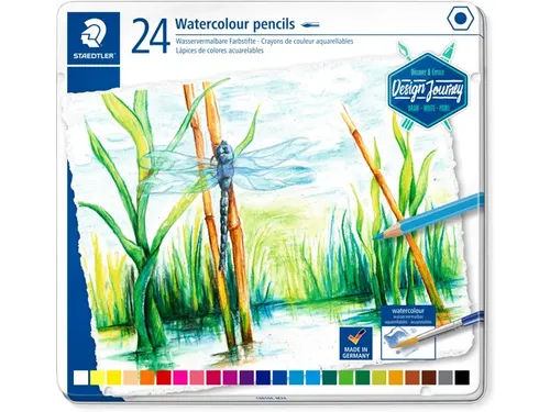 Aquarelpotlood, Metalen Doos Met 24 Kleuren