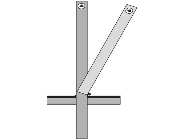 Afzetpaal Vierkant 70x70mm Omlegbaar Driekantslot Platte Kop Wit/Rood