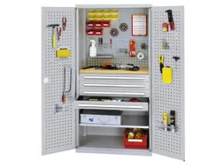 kast met sleufplaat,HxBxD 1950x1000x600mm,1xStalen bodem,RAL5010