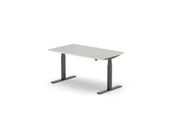 Elektrisch ihv bureau,HxBxD 650-1310x1400x800mm,blad lichtgrijs