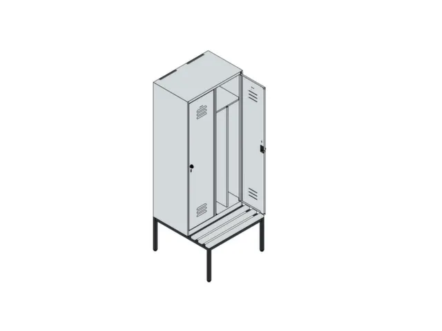 locker voor scheiding van kleding,HxBxD 2120x800x815mm,2vak