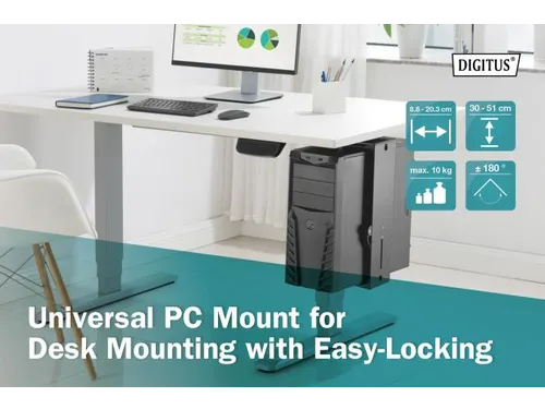 Universele PC-houder voor bureaumontage met Easy-Locking max 10 kg