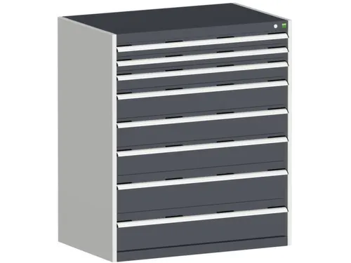 ladekast HxBxD 1200x1050x750mm 8laden RAL7035 front RAL7016