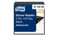 Tork 470404 Dinnerservet 2-laags Advanced 1/8 vouw Zwart 12x150 stuks