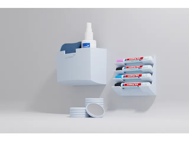 MATTE Glasbord markerhouder magnetisch voor 4 markers Chilly Lake lich