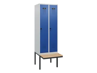 locker met bank,HxBxD 1950x600x815mm,2vak,vak B 300mm,draaigrendel - 2