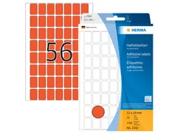 HERMA 2342 Universele etiketten 12x18mm Rood 1792 stuks