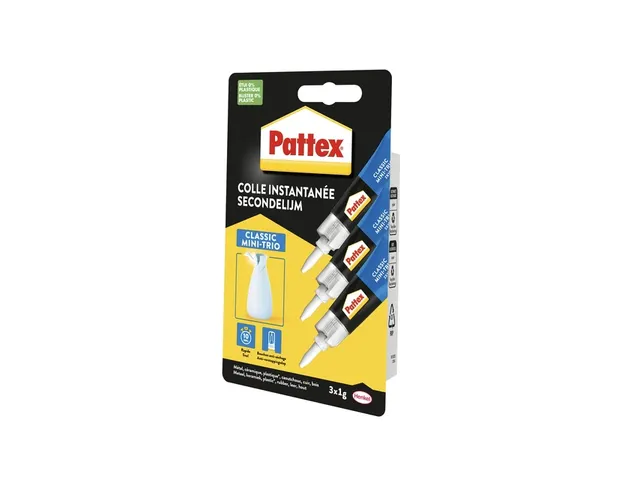 Secondelijm Pattex Classic mini trio tube 3x1gram op blister