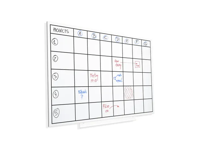 Whiteboard Rocada Skinplanner 75x115cm wit gelakt