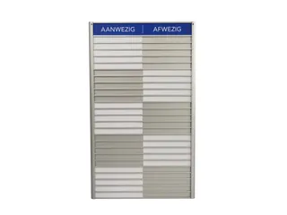 Menoor In-Uit bord 25 namen Aluminium Aanwezig/Afwezig Blauw - 1