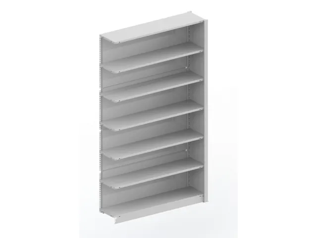 kantoorstelling aanbouwveld HxBxD 2200x1256x335mm 6 OH Stalen Ral7035