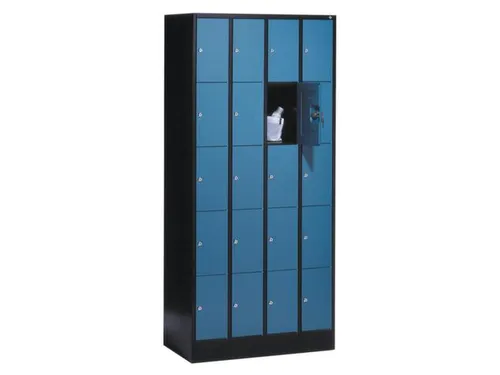 lockerkast,HxBxD 1950x900x480mm,4x5vakken,romp RAL7035,front RAL7035