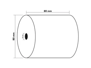 Thermische papierrollen voor kasregisters 1 laags 80x80x12mm - 9