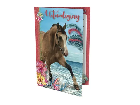 Carte d'invitation Cheval 17,5x12,2cm (NL)