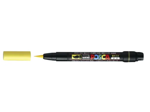 Brushverfstift Posca PCF350 Penseelpunt 1-10mm Geel