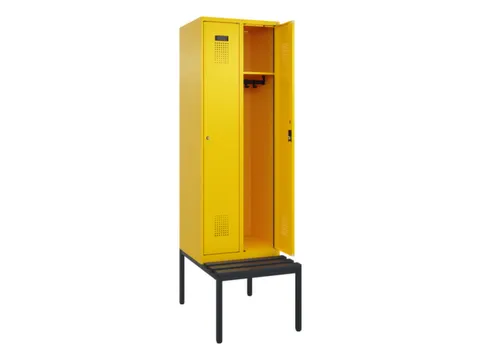 locker met bank,HxBxD 2120x600x815mm,2vak,vak B 300mm,cilinderslot