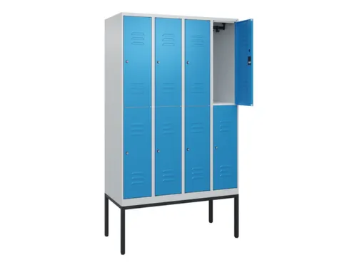 dubbeldekse locker,HxBxD 2120x1200x500mm,4x2vak.,vak B 300mm,cil.-slot