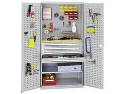 werkplaatskast,HxBxD 1950x1000x600mm,1xStalen bodem,4lade(n),RAL5010