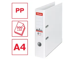 Ordner Esselte No.1 72mm PP 30% gerecycled folie Multipack wit 5 stuks - 5