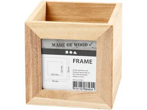 Pennenbakje met fotoframe Creativ Company 10x10x10cm hout