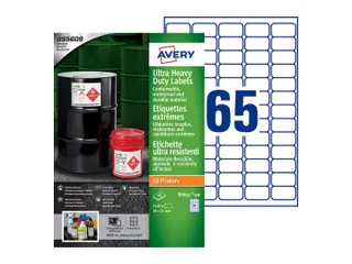 Etiket Avery B7651-50 38x21mm polyethyleen wit 3250 stuks - 1