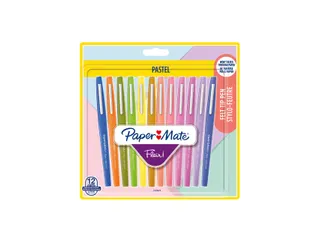 Fineliner Paper Mate Flair Pastel blister à 12 kleuren - 1